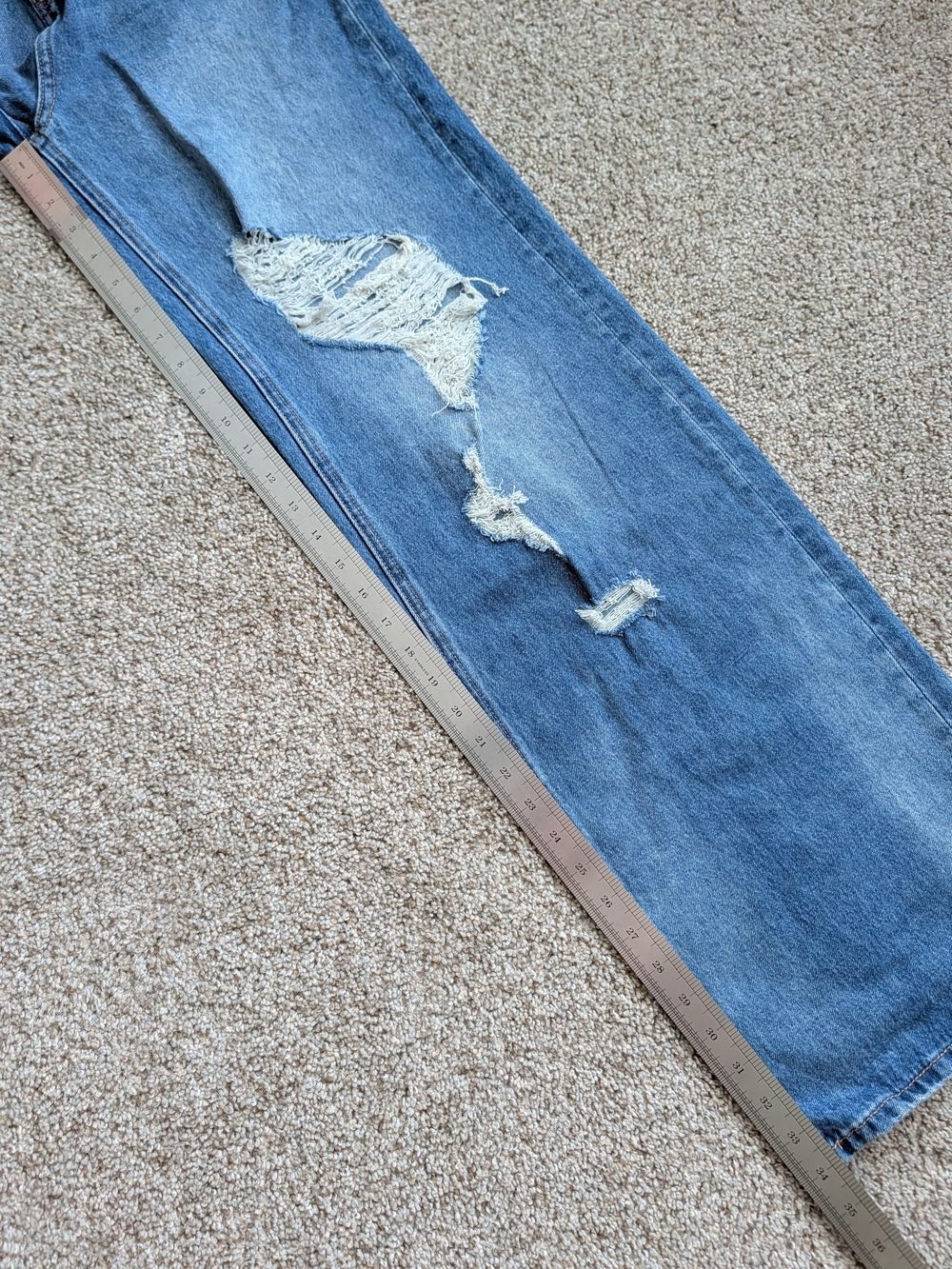 Vervet Simple Society Womens Blue Distressed High RIse Wide Leg Jeans Size 26 - Picture 9 of 10